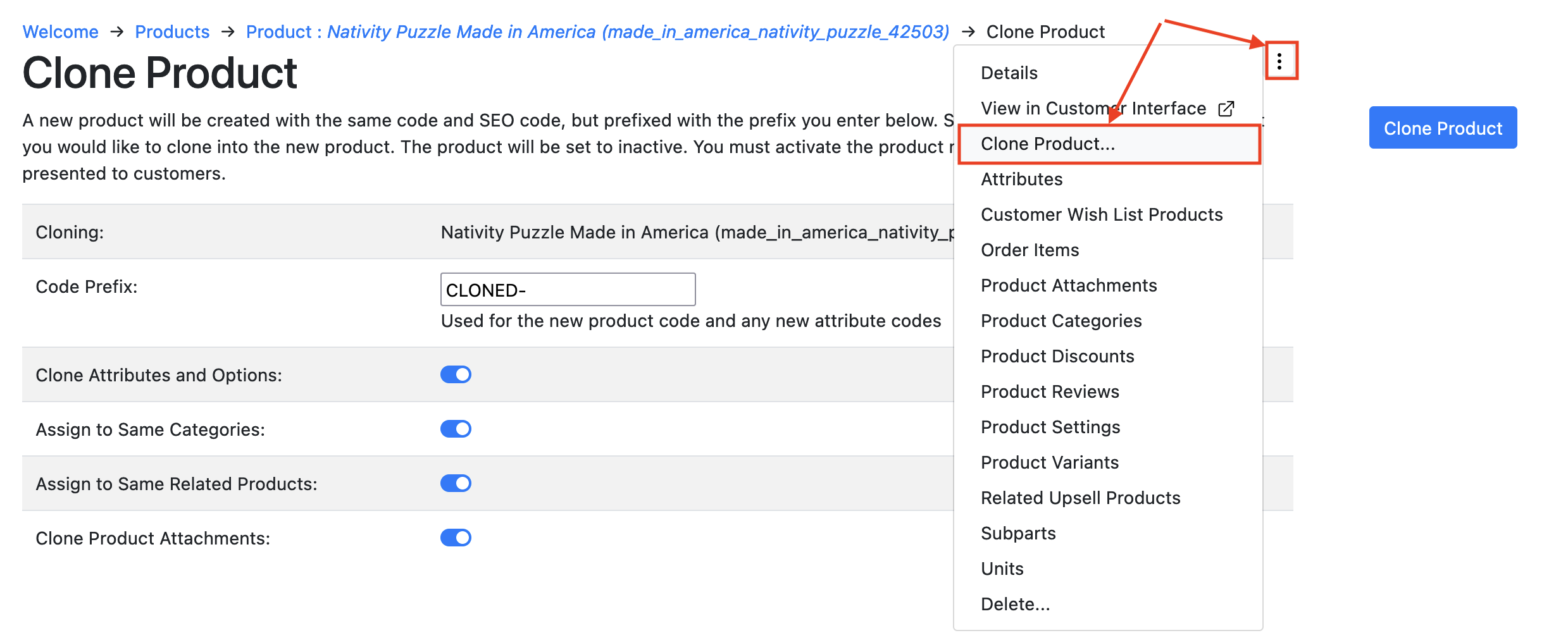 How To Clone a Product - SoftSlate Cloud Platform