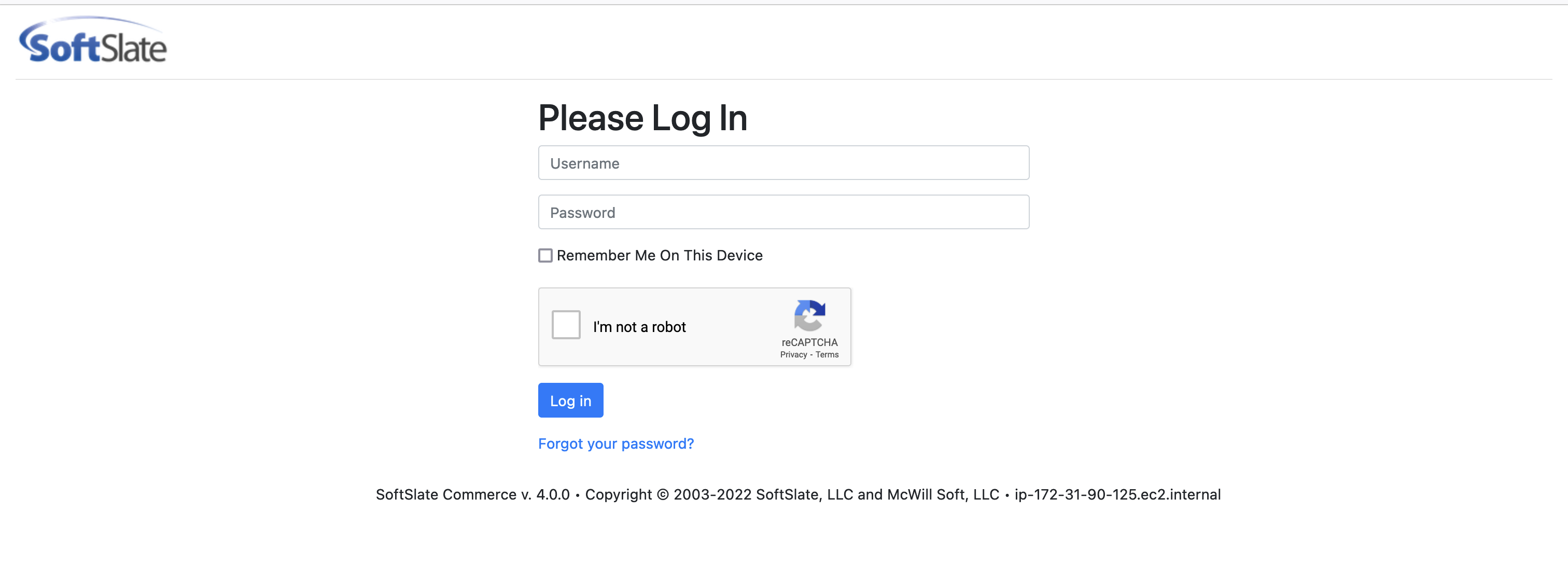 Login Security Features - SoftSlate Cloud Platform