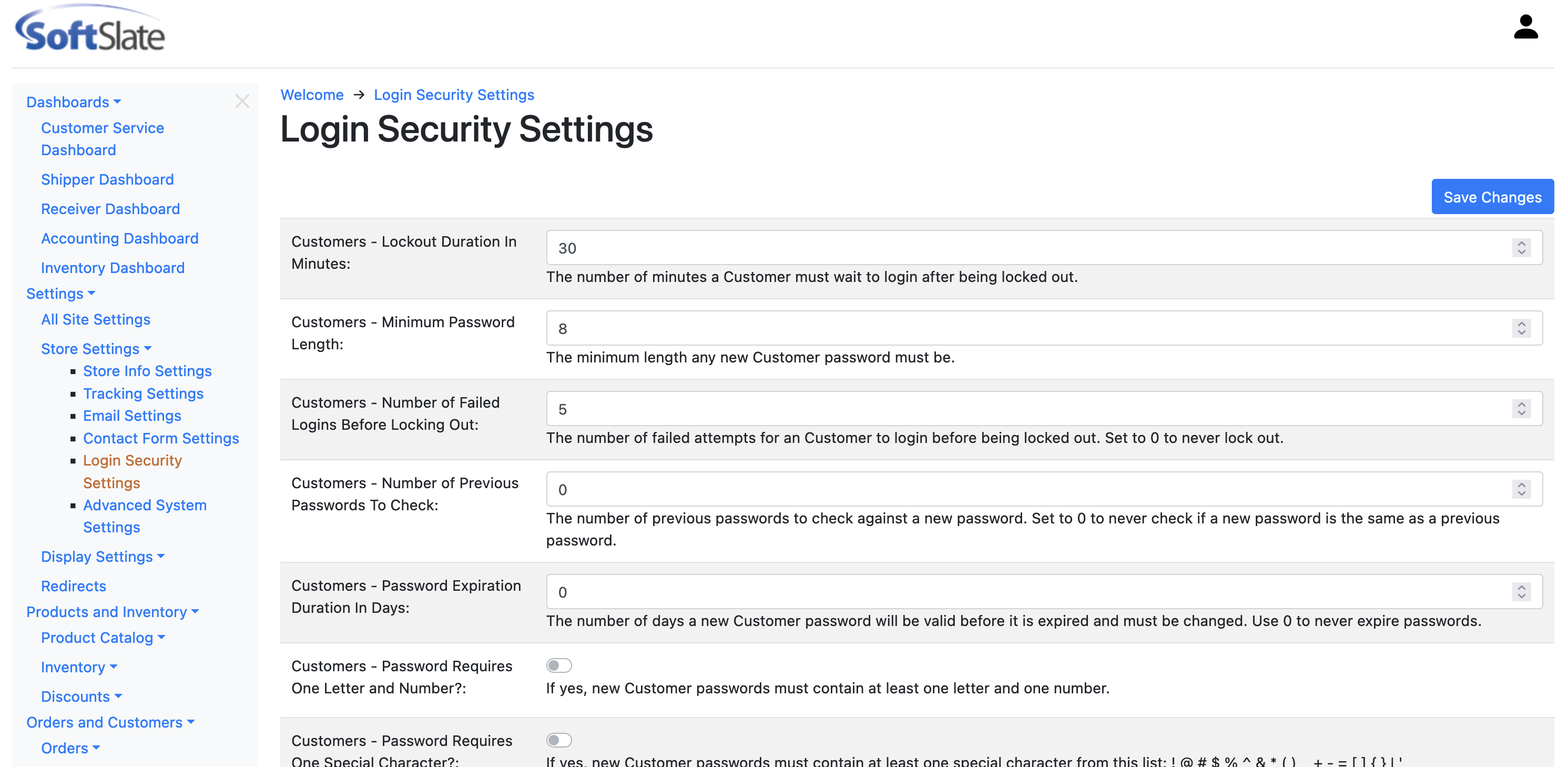 Login Security Features - SoftSlate Cloud Platform